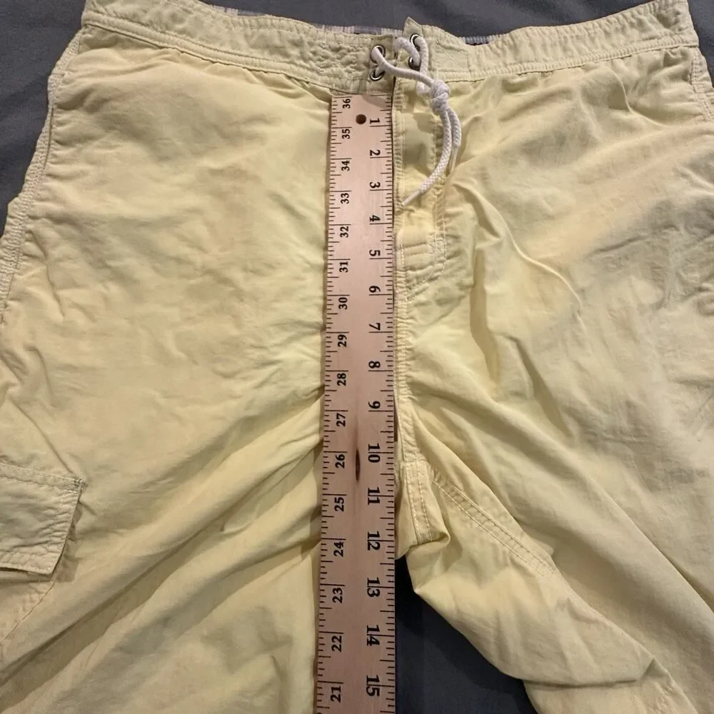 Vintage 90s Polo Ralph Lauren Board Shorts Mens L Yellow Swim Trunks Drawstring
